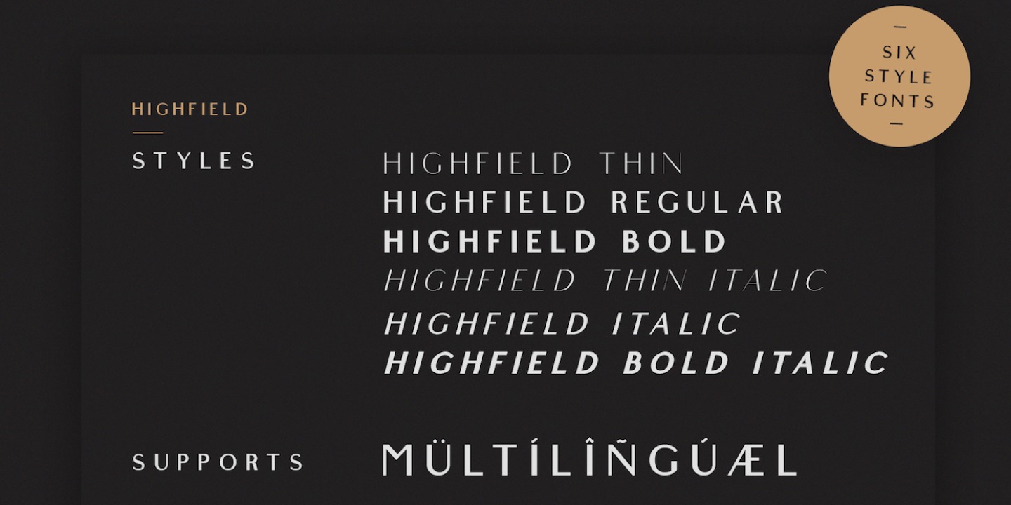 Beispiel einer Highfield Bold Italic-Schriftart